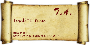 Topál Alex névjegykártya