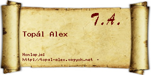 Topál Alex névjegykártya